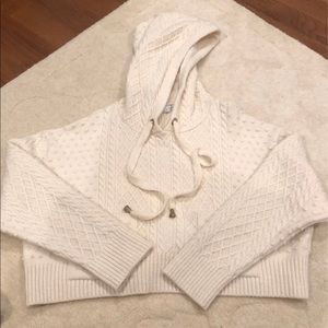 ZARA Cropped Knit Hoodie